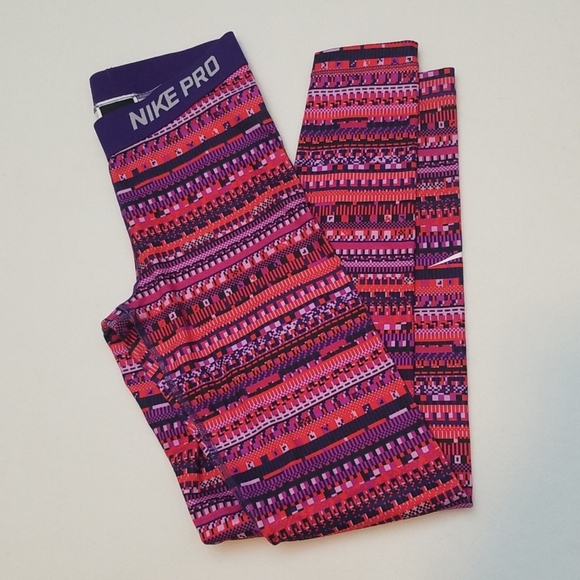 Nike Pro Women's Pink & Purple Leggings - Picture 2 of 7